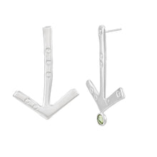 Load image into Gallery viewer, Fix Stud Earrings | Silver and Green Sapphire