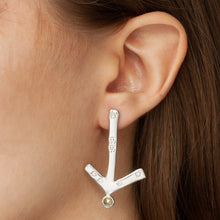 Load image into Gallery viewer, Fix Stud Earrings | Silver and Green Sapphire