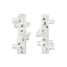 Load image into Gallery viewer, Small square tube geometric silver stud earrings | Colony Collection | Margo Orlovik Contemporary Jewellery