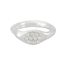 Load image into Gallery viewer, Thin silver organic band ring with square pattern, unique, one-off | Imprint Collection | Margo Orlovik