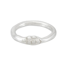 Load image into Gallery viewer, Thin silver organic band ring with square pattern, unique, one-off | Imprint Collection | Margo Orlovik