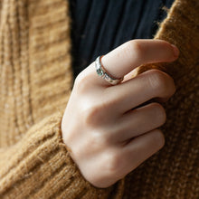 Load image into Gallery viewer, Aurora Ring | Silver with Green Sapphire and Yellow Diamonds