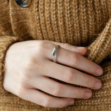 Load image into Gallery viewer, Aurora Ring | Silver with Green Sapphire and Yellow Diamonds