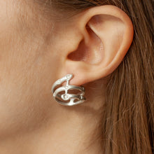 Load image into Gallery viewer, PARAGON HELIX silver mismatched earrings | Margo Orlovik IMPRINT Collection Contemporary Jeweller