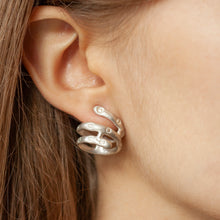 Load image into Gallery viewer, PARAGON HELIX silver mismatched earrings | Margo Orlovik IMPRINT Collection Contemporary Jeweller