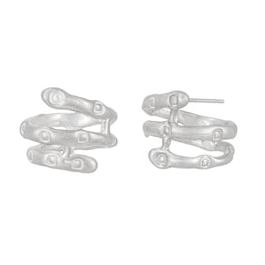 PARAGON HELIX silver mismatched earrings | Margo Orlovik IMPRINT Collection Contemporary Jeweller