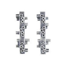 Load image into Gallery viewer, Medium length square tube stud earrings in silver Colony Collection Margo Orlovik Contemporary Jewellery
