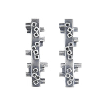 Load image into Gallery viewer, Medium length square tube stud earrings in silver Colony Collection Margo Orlovik Contemporary Jewellery