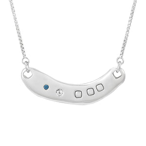 Azure Necklace | Silver with Aquamarine and White Sapphire