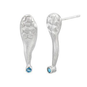 Euphoria Stud Earrings | Silver with Aquamarines