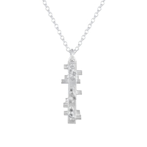 Geometric silver pendant - square tube shapes on fine silver chain | Colony Collection | Margo Orlovik Contemporary Jewellery
