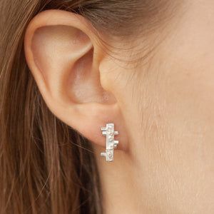 FREE Silver Stud Earring on a model | CØLØNY Collection | Margo Orlovik Contemporary Jewellery