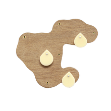 Load image into Gallery viewer, Wooden Rain Brooch | Wood, Acrylic, Silver, Steel
