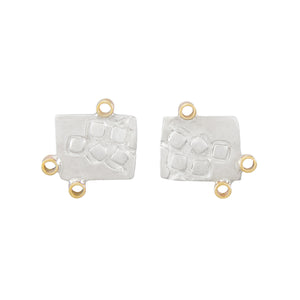 Missense Silver Stud Earrings with Tiny 9K Gold Hoops | Imprint Collection | Margo Orlovik