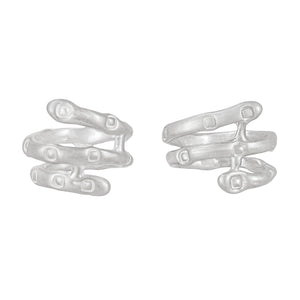 PARAGON HELIX silver mismatched earrings | Margo Orlovik IMPRINT Collection Contemporary Jeweller